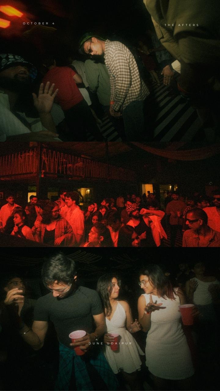 Dune Udaipur October 4 — three-frame moment from the night
